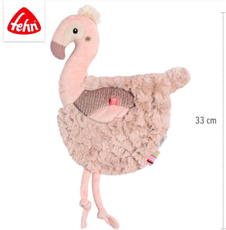 Fehn Kuscheltuch Lazy, Crazy & Pink, Schmusetuch Flamingo Bild 5