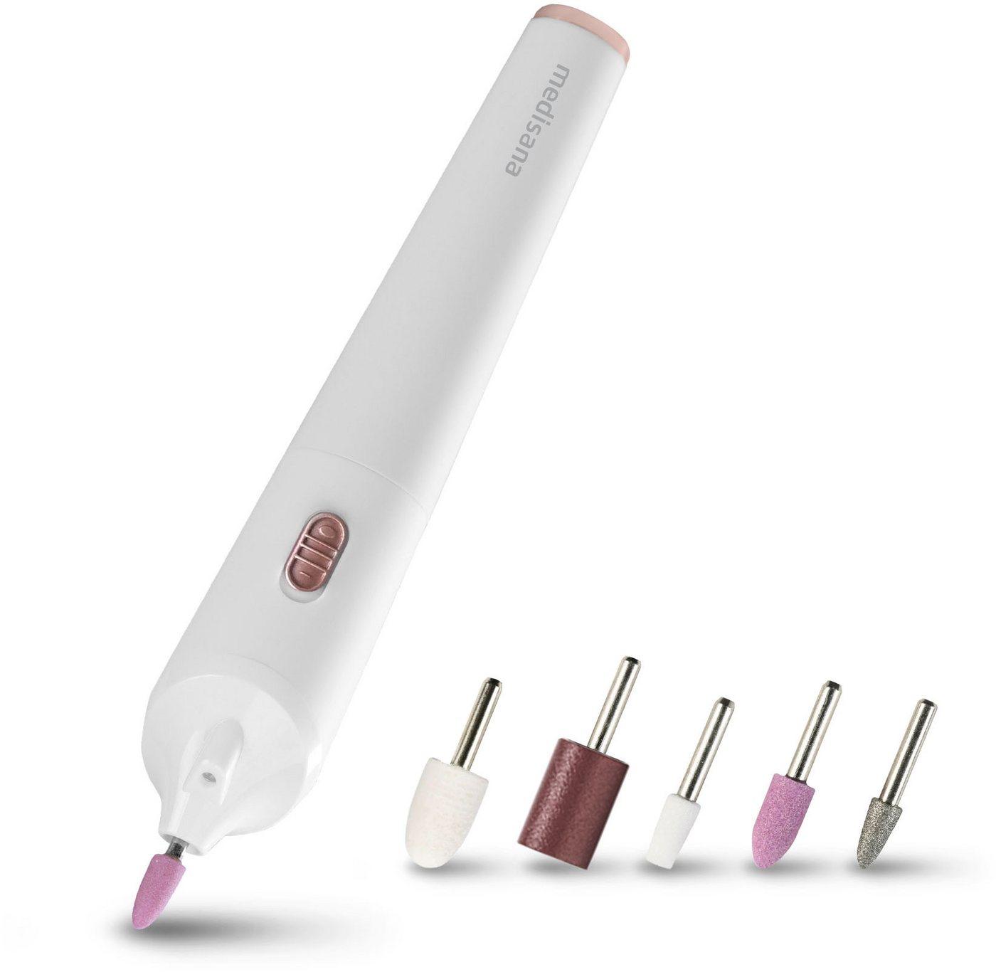 medisana Maniküre-Pediküre-Set MP 900, 5-tlg., 5 Aufsätze, für Nägel, Nagelhaut und Hornhaut, batteriebetrieben Bild 3