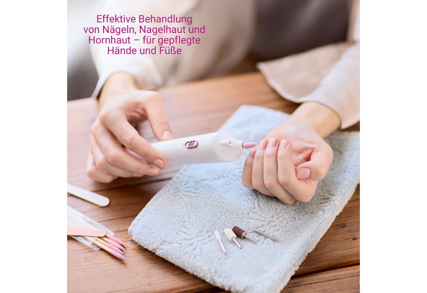 medisana Maniküre-Pediküre-Set MP 900, 5-tlg., 5 Aufsätze, für Nägel, Nagelhaut und Hornhaut, batteriebetrieben Bild 4