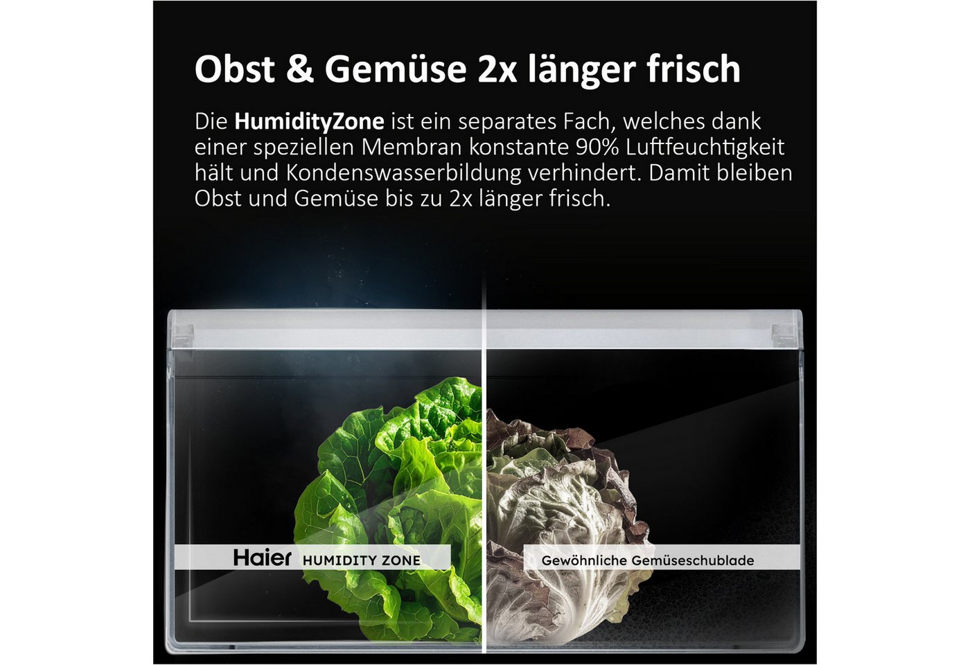 Haier Multi Door Cube 90 HCR79F19CNMD, 190,5 cm hoch, 90,8 cm breit, No-Frost, Humidity Zone, ABT Pro entfernt 99,99 % der Bakterien Bild 5
