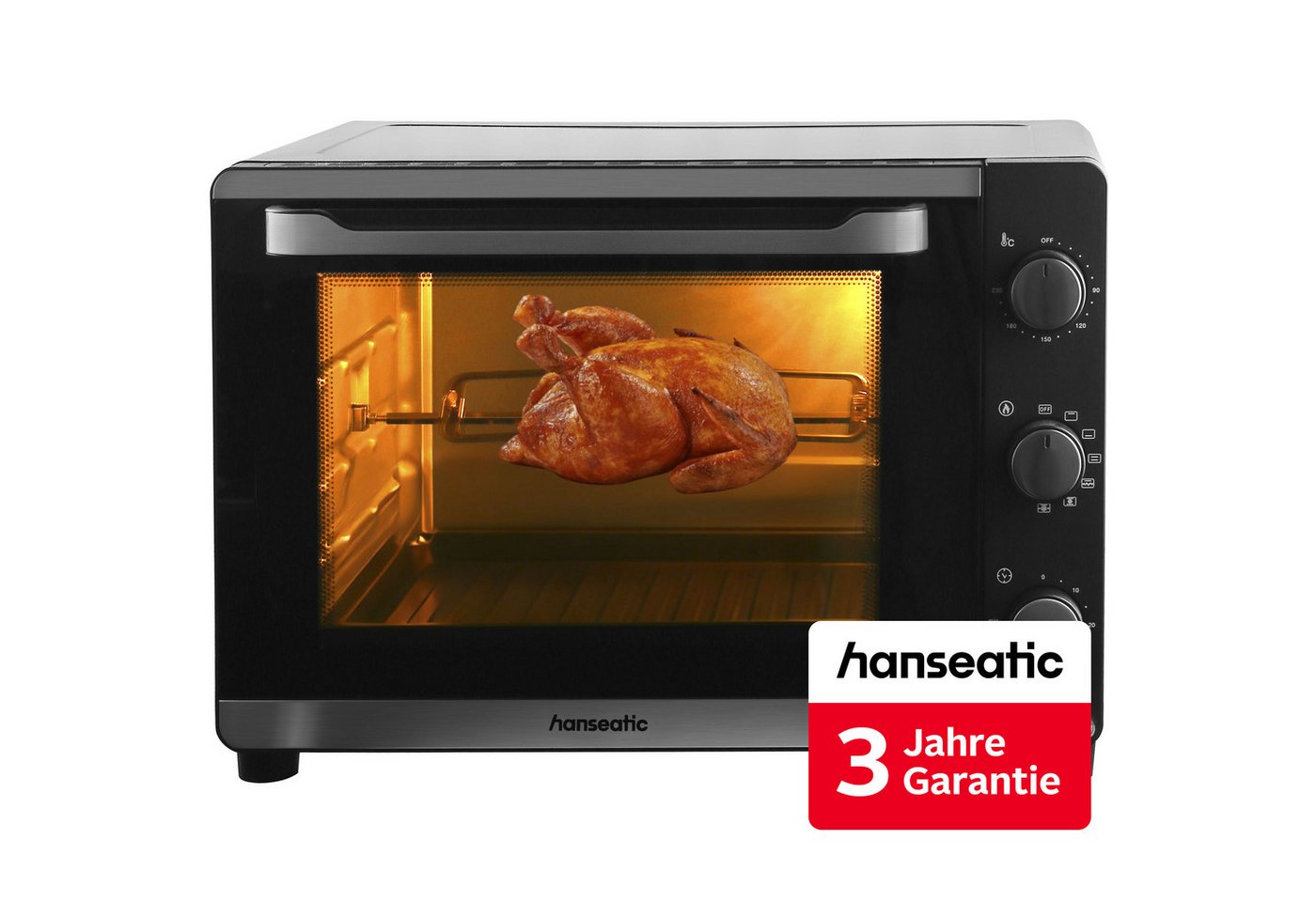Hanseatic Kleinküche HMO466BKB mit XXL 46-L-Garraum, inkl. 3 Jahre Herstellergarantie Bild 5