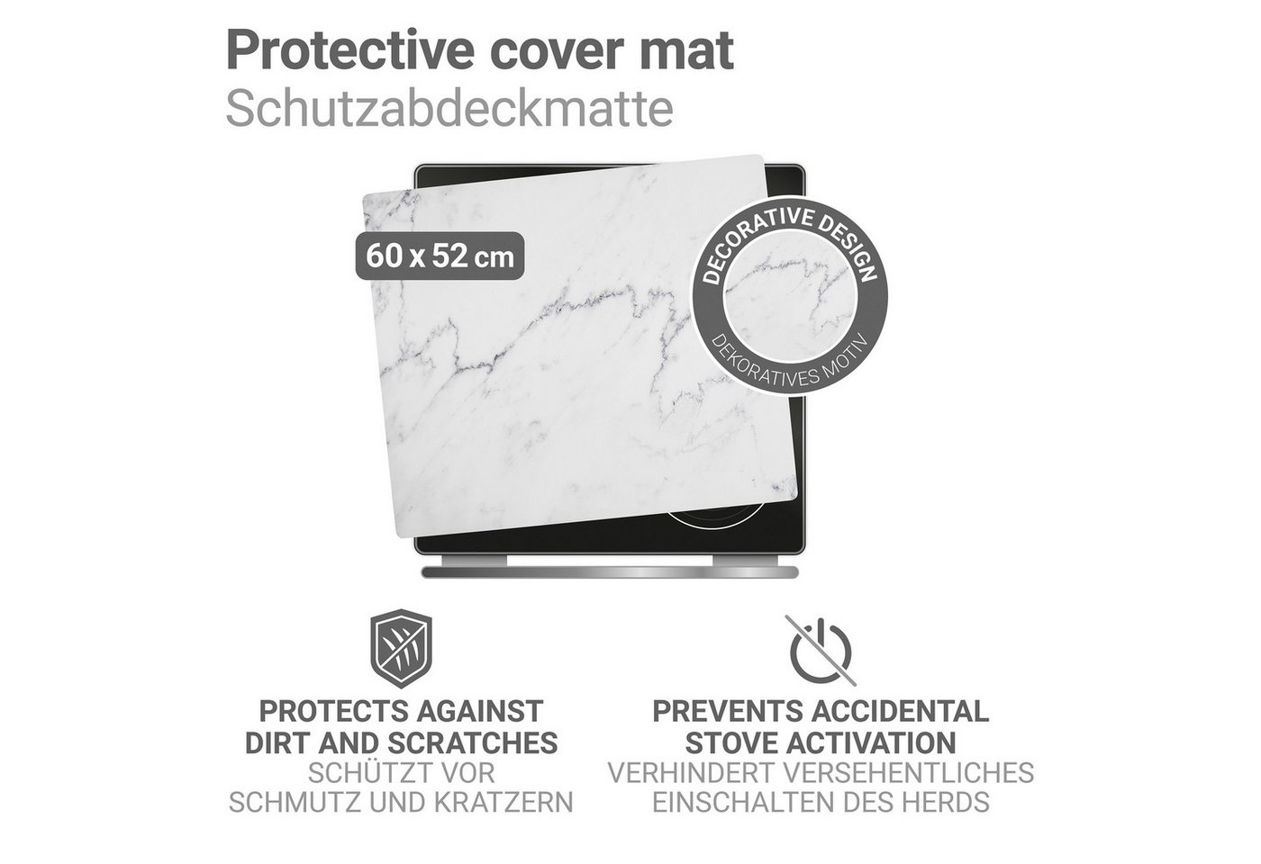 WENKO Herd-Abdeckplatte Modell Marmor, Kunststoff, Schutzmatte, Abdeckmatte für Kochfelder, Induktionsschutzmatte Bild 5