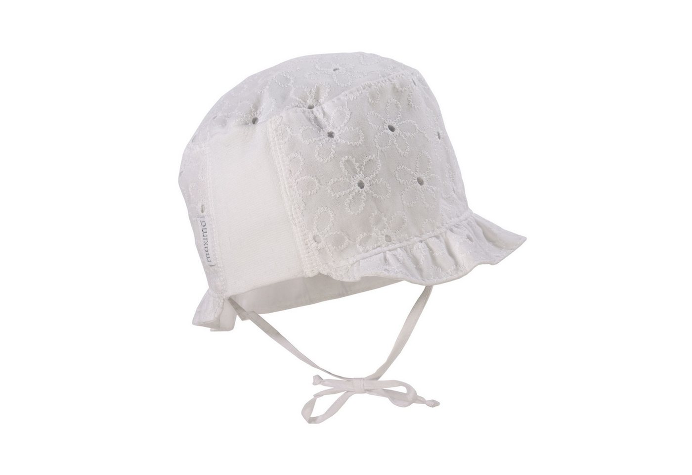 MAXIMO Fischerhut (1-St) Schneeweiß, Blütenstickerei, Sommerhut, Baby-Girl, Festiv