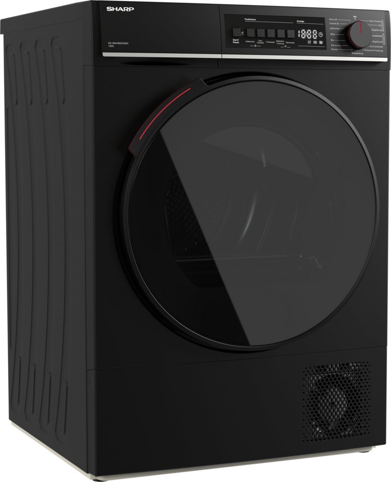 Sharp Wärmepumpentrockner KD-WNHB0S9GMC-DE, 10kg / +WIFI / EEKC / 2 Tasten / XXL-Tür voll-schwarz / Mat Black Bild 2