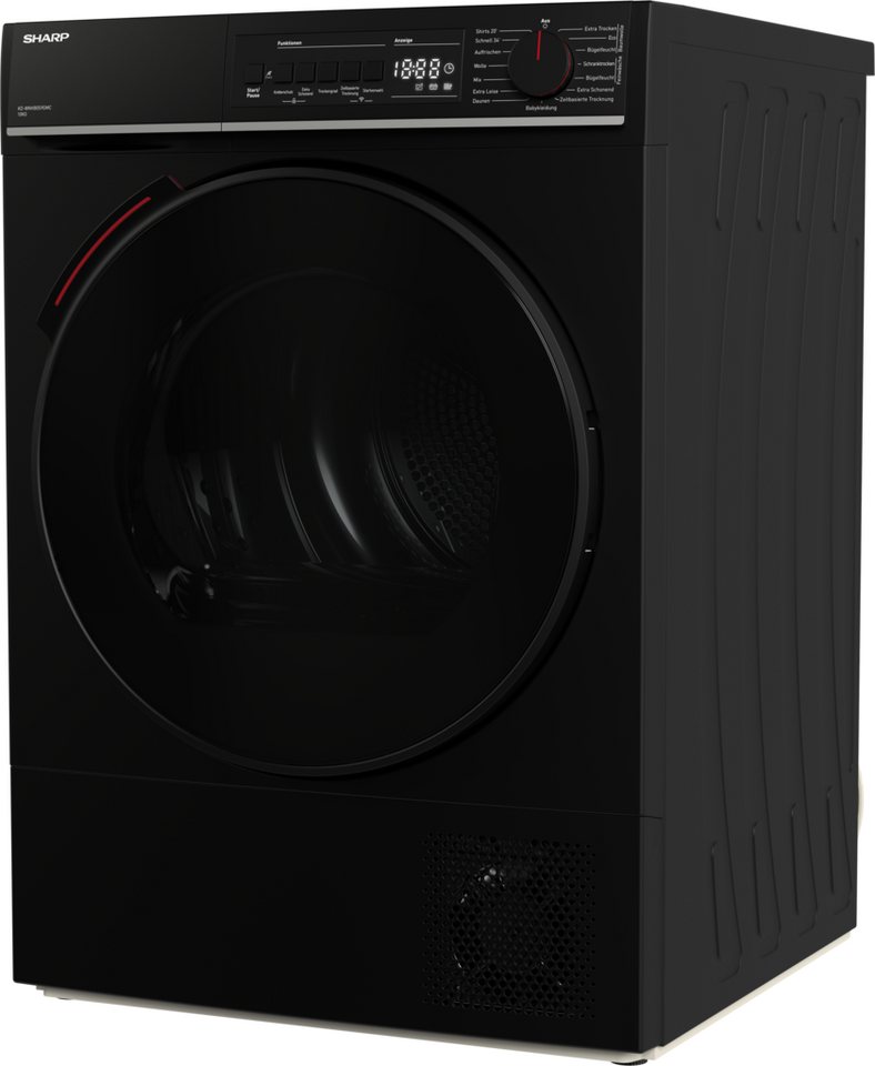 Sharp Wärmepumpentrockner KD-WNHB0S9GMC-DE, 10kg / +WIFI / EEKC / 2 Tasten / XXL-Tür voll-schwarz / Mat Black Bild 3