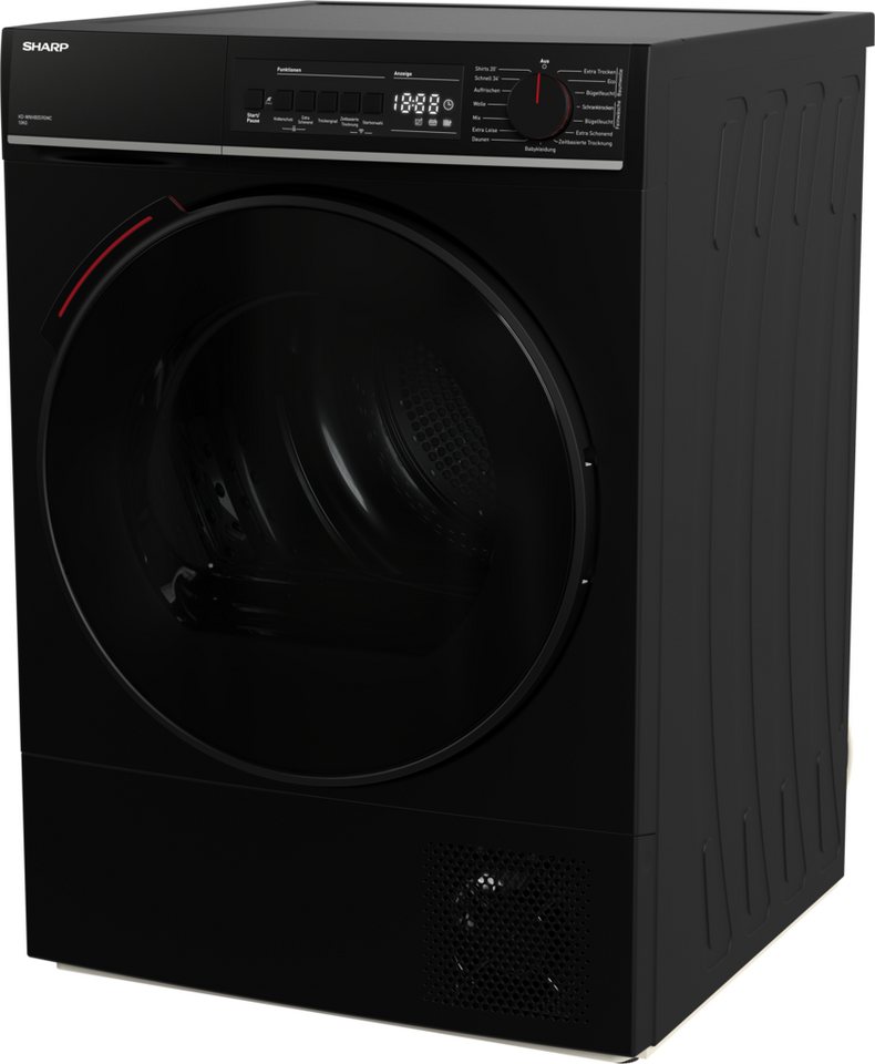 Sharp Wärmepumpentrockner KD-WNHB0S9GMC-DE, 10kg / +WIFI / EEKC / 2 Tasten / XXL-Tür voll-schwarz / Mat Black Bild 4