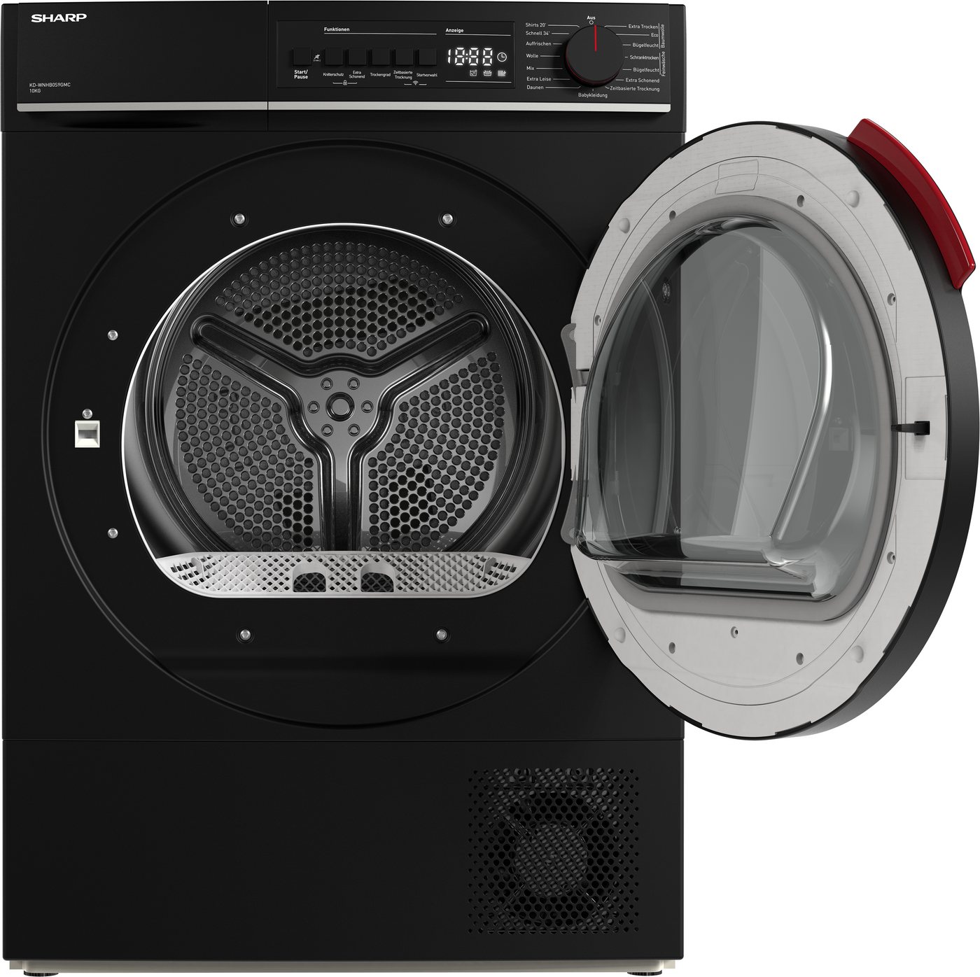 Sharp Wärmepumpentrockner KD-WNHB0S9GMC-DE, 10kg / +WIFI / EEKC / 2 Tasten / XXL-Tür voll-schwarz / Mat Black Bild 5