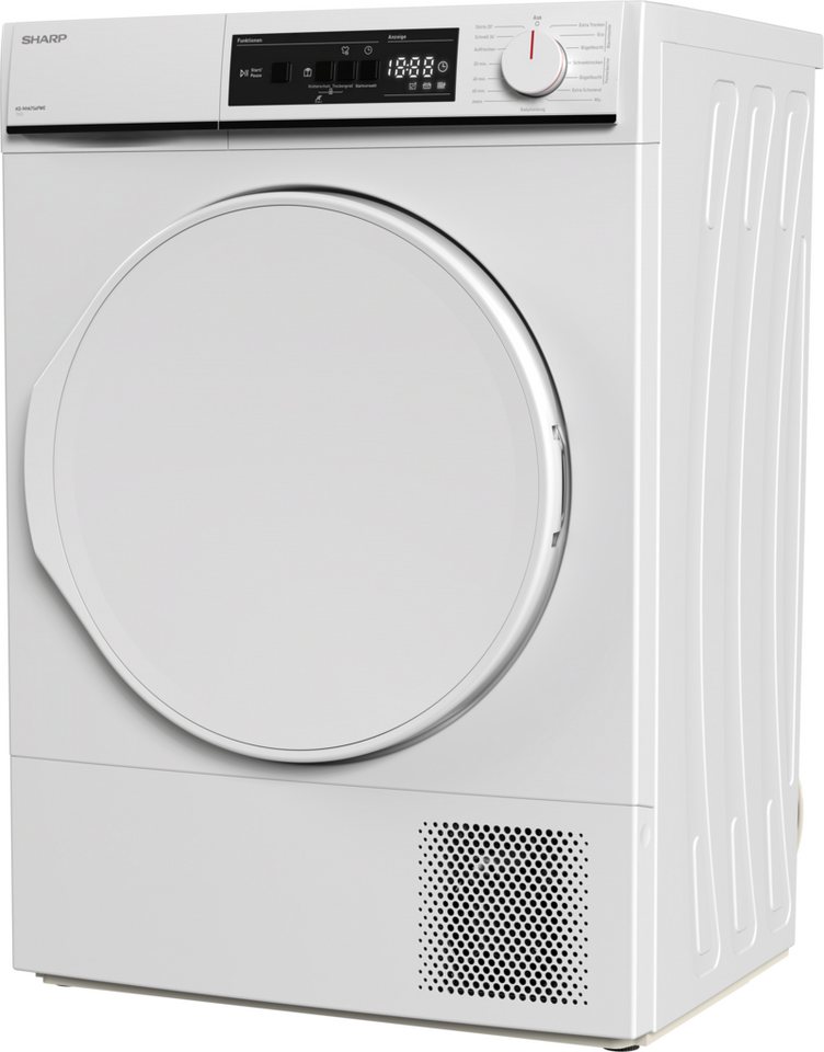 Sharp Wärmepumpentrockner KD-NHA7S6PWE-DE, 7kg / EEK E / 3 Tasten / Plastik-Tür / Weiß Bild 4