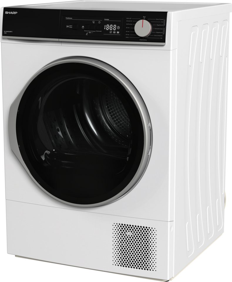 Sharp Wärmepumpentrockner KD-NHA0S6GW1C-DE, 10kg / EEK C / 3 Tasten / XL-Glas-Tür / weiss Bild 3