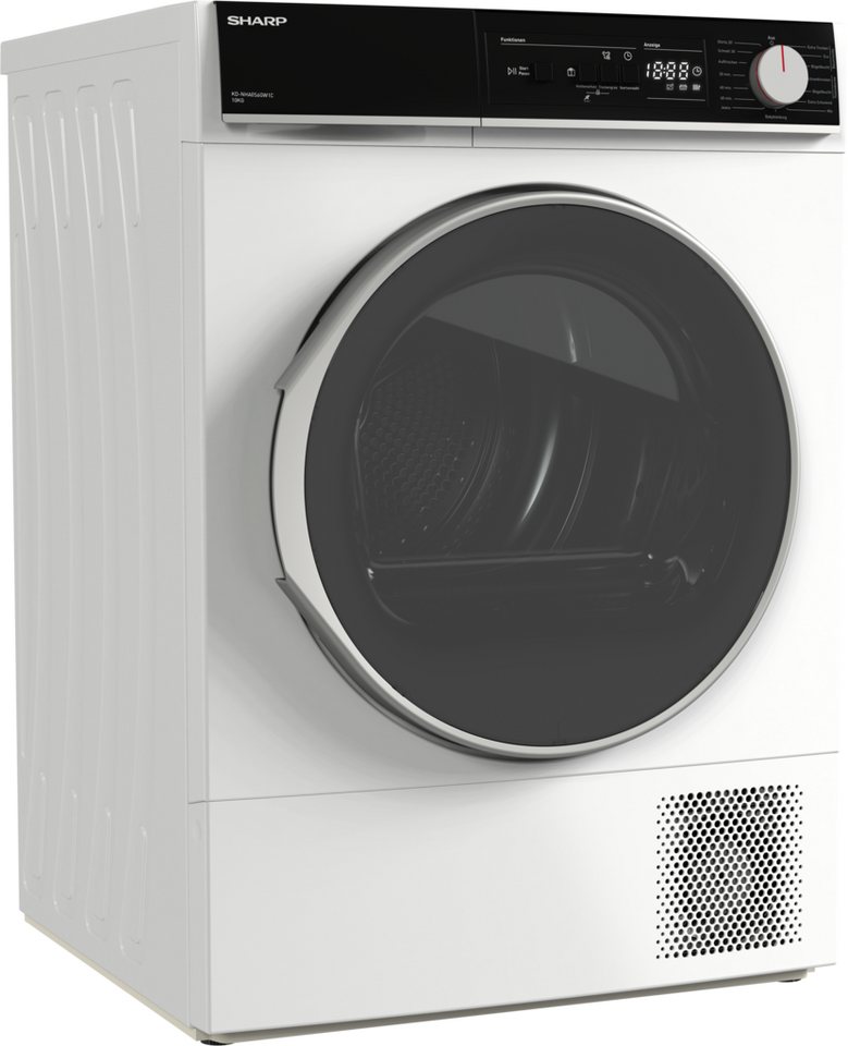 Sharp Wärmepumpentrockner KD-NHA0S6GW1C-DE, 10kg / EEK C / 3 Tasten / XL-Glas-Tür / weiss Bild 4