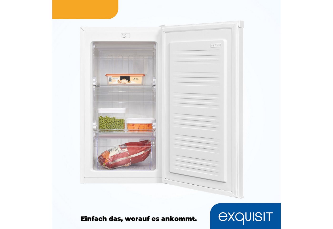 exquisit Gefrierschrank GS230-H-040E weiss, 142,6 cm hoch, 54,4 cm breit, Viel Platz, starke Gefrierleistung Bild 5