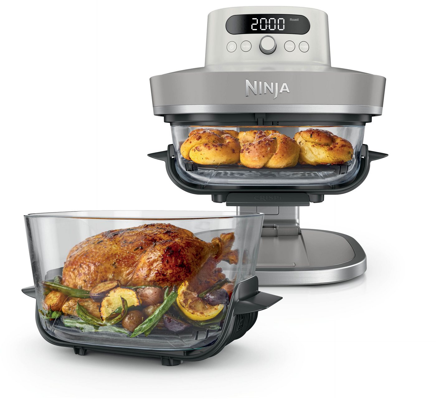 NINJA Heißluftfritteuse CRISPi PRO 7-in-1 Glas-Air-Fryer - Beige AS101EULG, 2050 W, 7 Kochfunktionen, Vorbereitung, Zubereitung + Aufbewahrung von Speisen Bild 3