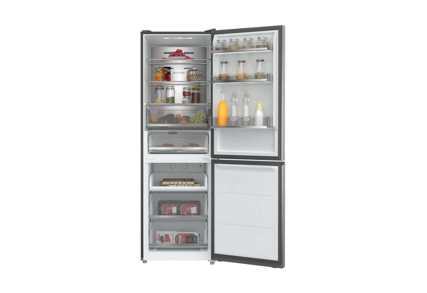 Dreame Kühl-/Gefrierkombination DRB400WMBCEU, 185 cm hoch, 59,5 cm breit, Viel Platz, Leise, Modernes Design Bild 3