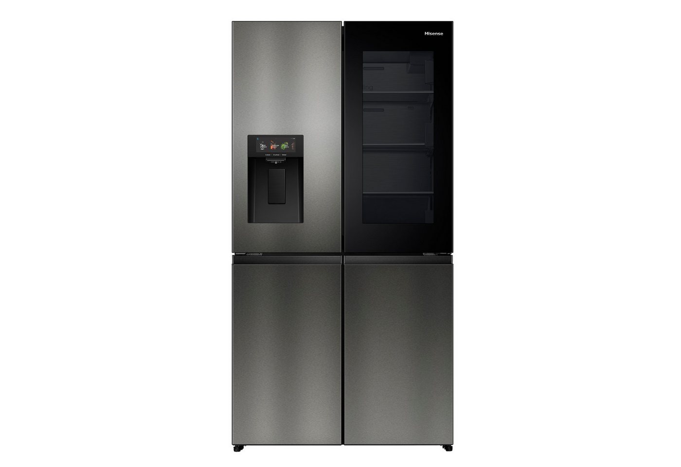 Hisense Multi Door RQ600P7SKE, 179 cm hoch, 91,4 cm breit, PureViewDoor - immer sehen was im Kühlschrank ist