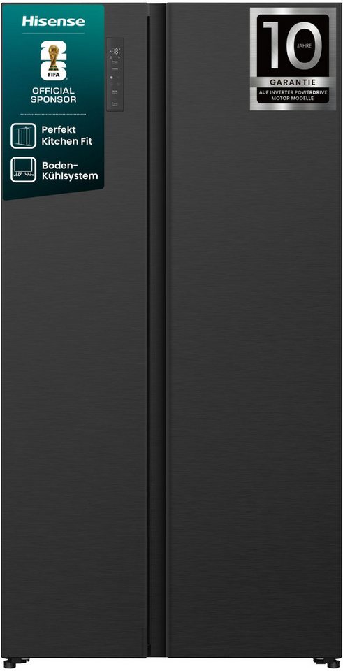 Hisense Side-by-Side RS3P538NAFE, 178,6 cm hoch, 91,1 cm breit, einfacher Side by Side mit Premium-Ausstattung