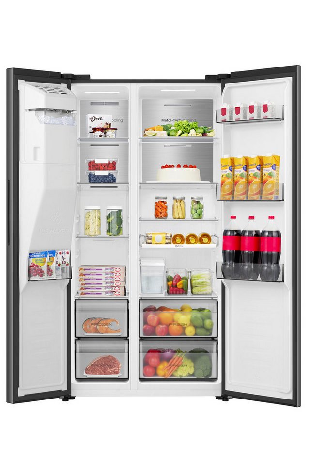 Hisense Side-by-Side MS91528FC, 178,6 cm hoch, 91,1 cm breit, mit Wasser-/Eisspender, kein Festwasseranschluss dank Tank Bild 3