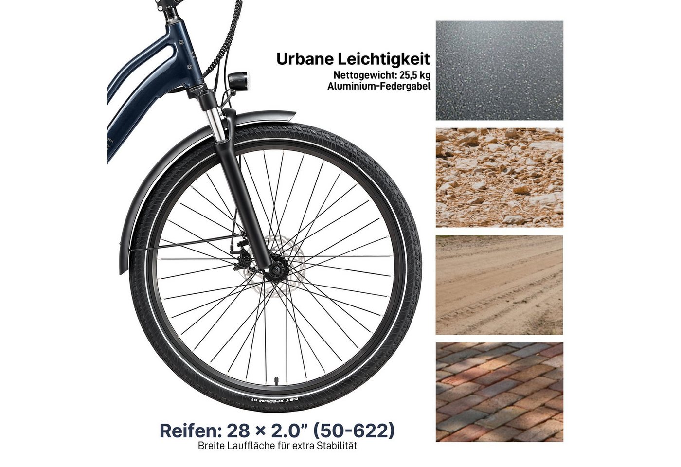 Maxtron E-Bike Cityrad Maxtron Urban 7 E-Citybike 28 Zoll, 7 Gang Shimano Altus Schaltwerk, Kettenschaltung, Heckmotor, 460,8 Wh, (Packung), Tiefeinsteiger für Damen Bild 2