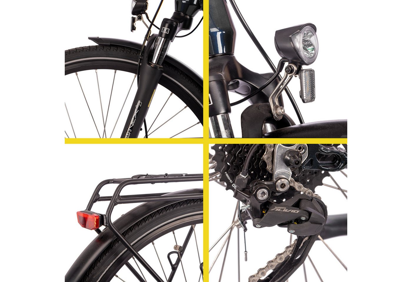 SAXONETTE E-Bike Trekkingrad Deluxe Sport (Wave), 9 Gang Shimano Alivio Schaltwerk, Kettenschaltung, Mittelmotor, 418 Wh, (mit integr. Akku), Elektrofahrrad für Alltag und Einkauf Bild 3