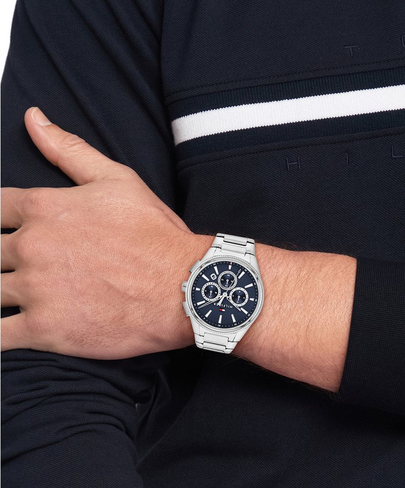 Tommy Hilfiger Multifunktionsuhr Sam 1792253, Quarzuhr, Armbanduhr, Herrenuhr, Edelstahlarmband, analog, Tag