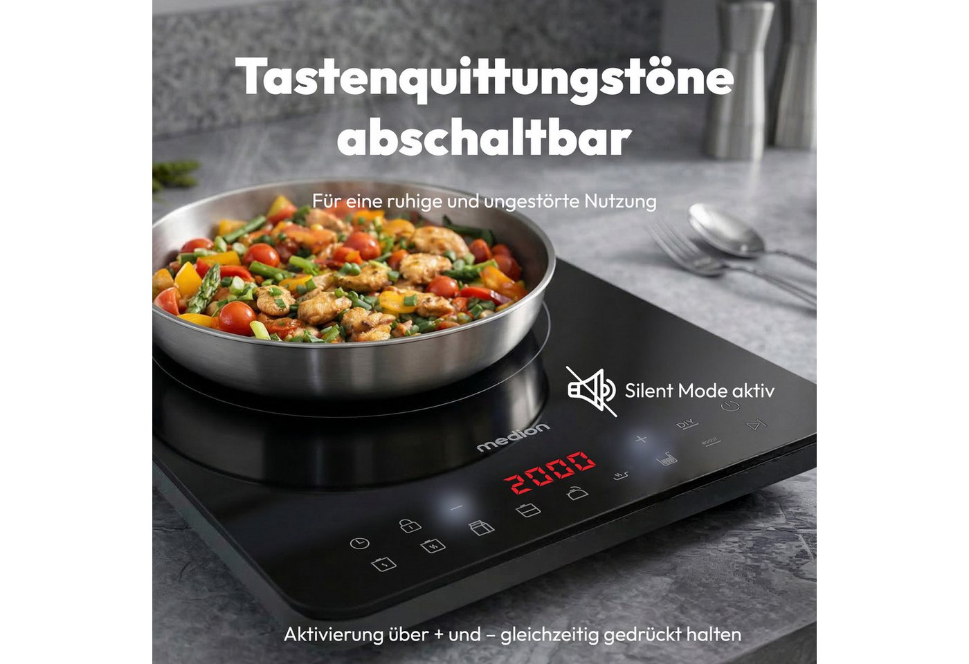 Medion® Einzel-Induktionskochplatte MD 100090, flacher als herkömmliche Geräte Bild 2