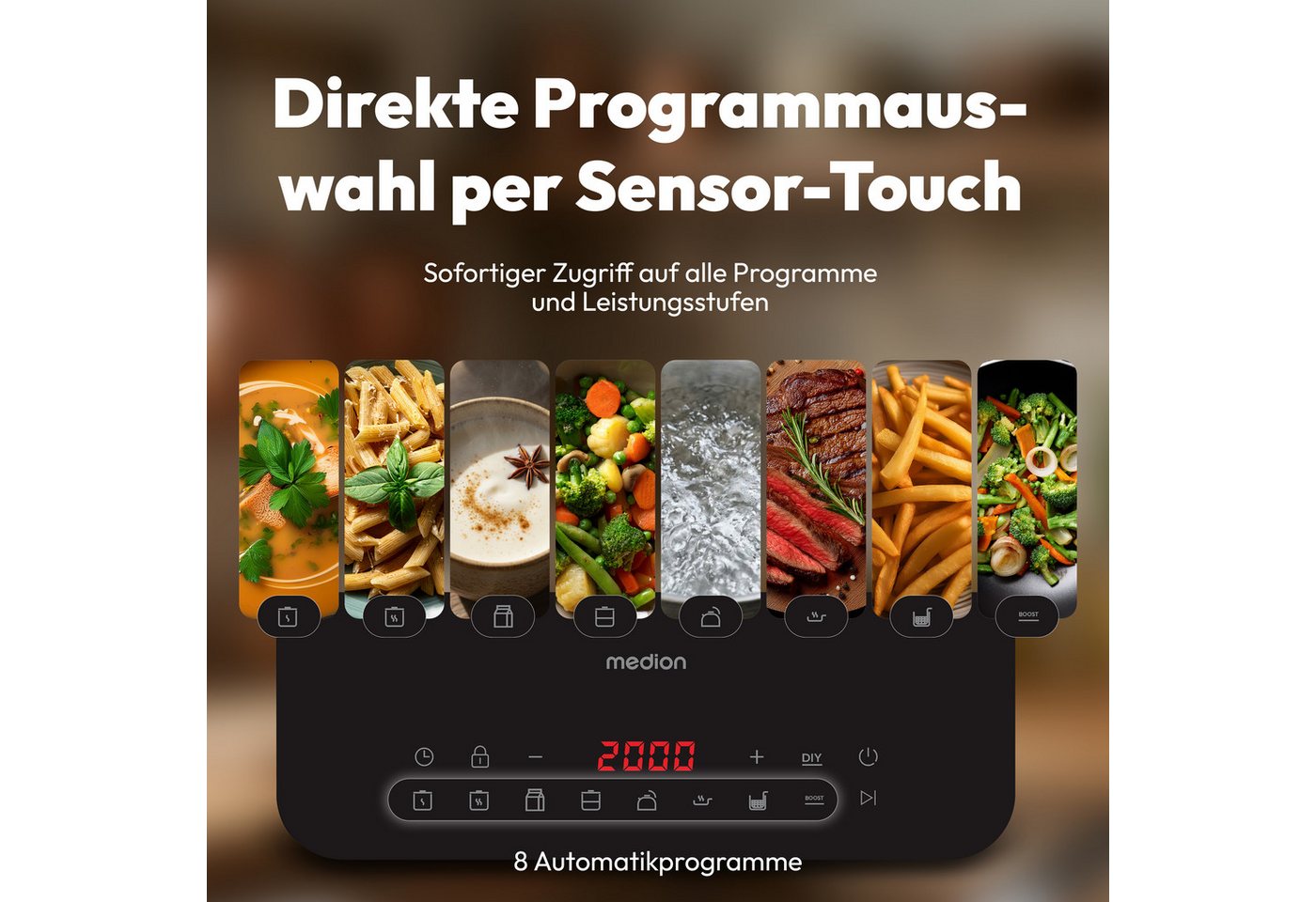 Medion® Einzel-Induktionskochplatte MD 100090, flacher als herkömmliche Geräte Bild 3
