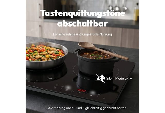 Medion® Doppel-Induktionskochplatte MD 100091, flacher als herkömmliche Geräte