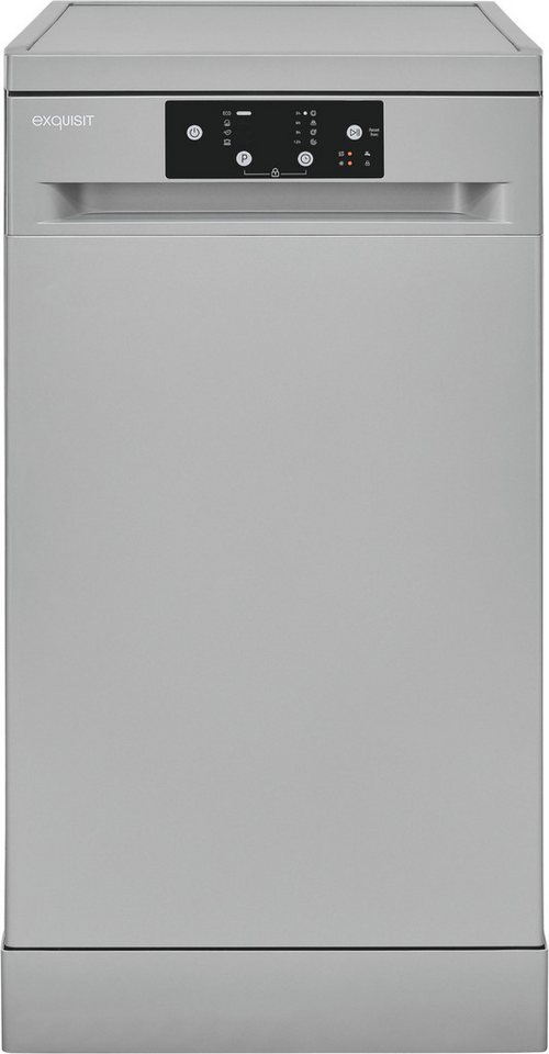 exquisit Standgeschirrspüler 9109 GSP9109-451D silber, 10 l, 9 Maßgedecke, 9 Maßgedecke, 4 Programme, LED, Besteckkorb Bild 2