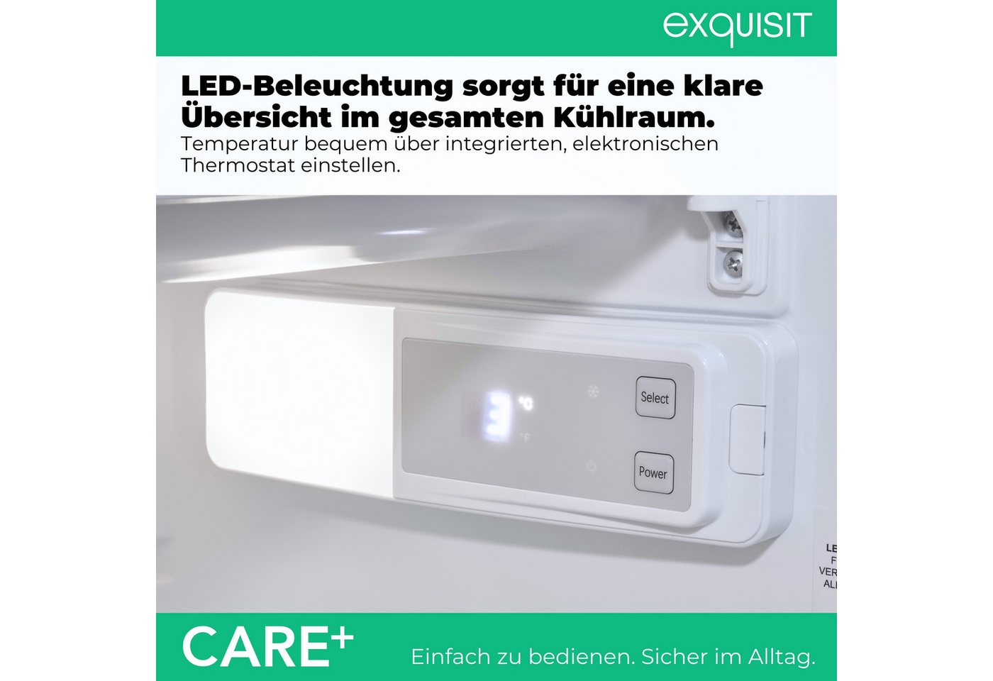 exquisit Kühlschrank KS16-4-HEA-090E Care inoxlook, 86,5 cm hoch, 54,5 cm breit, Kompakter Kühlschrank mit 4*-Gefrierfach, 106 l Kühlvolumen Bild 5