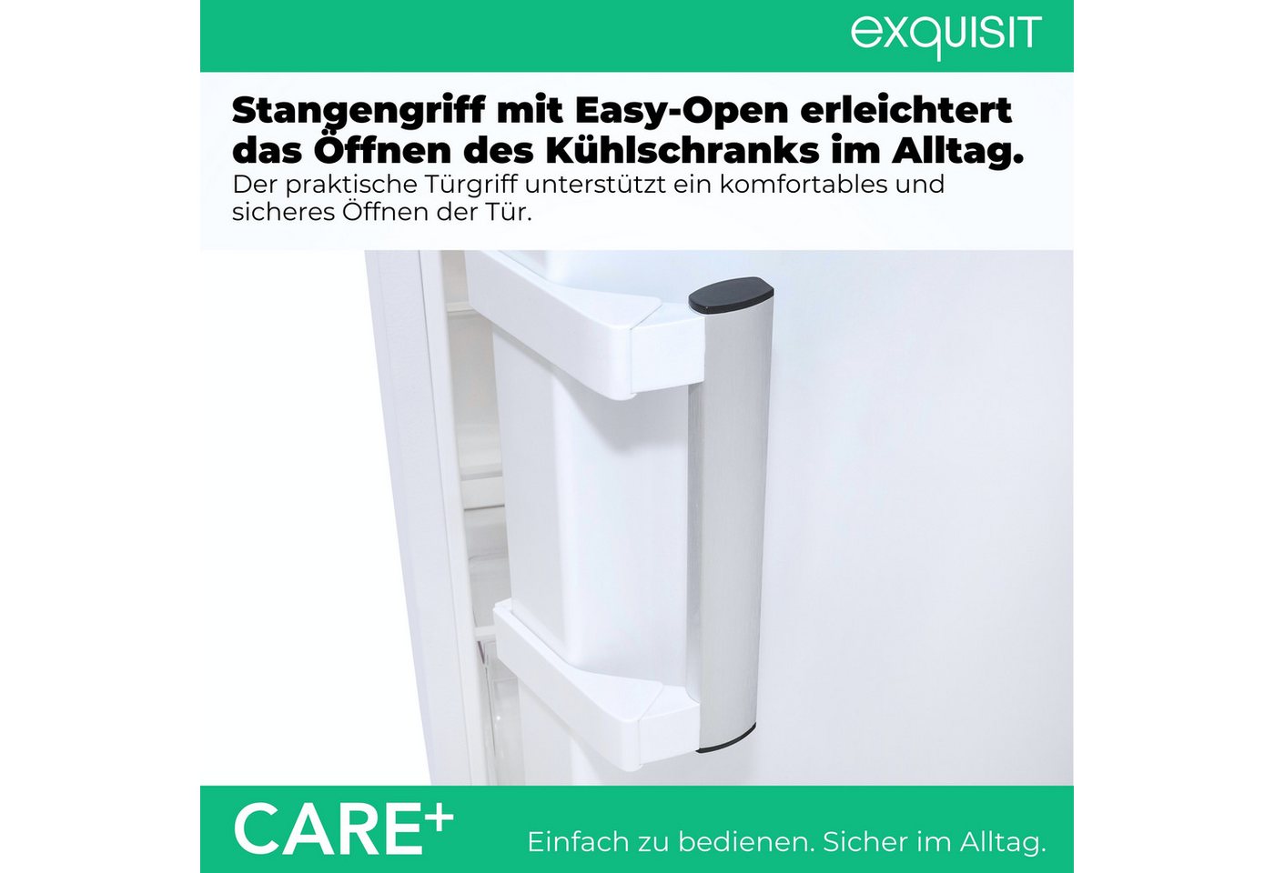 exquisit Kühlschrank KS16-4-HEA-090E Care weiss, 86,5 cm hoch, 54,5 cm breit, Kompakter Kühlschrank mit 4*-Gefrierfach, 106 l Kühlvolumen Bild 2