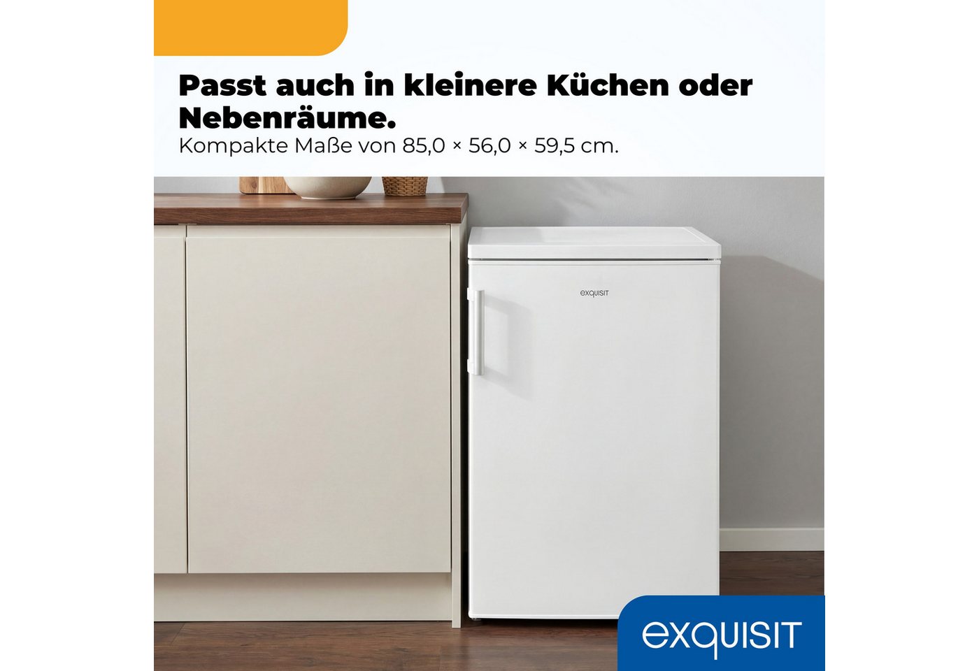 exquisit Kühlschrank KS16-4-H-010C weiss KS16-4-H-010C weiss, 85 cm hoch, 56 cm breit, Kompakt, flexibel & effizient – mit LED und cleverer Aufteilung Bild 4