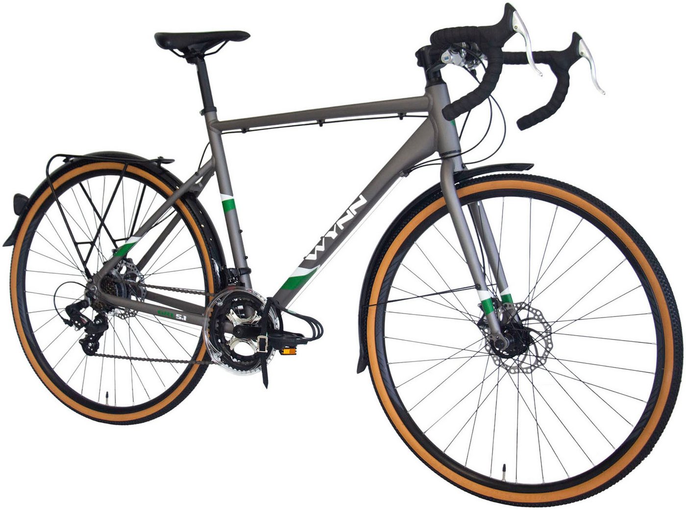 WYNN Gravelbike GRL5.1, 14 Gang Shimano Tourney Schaltwerk, Kettenschaltung