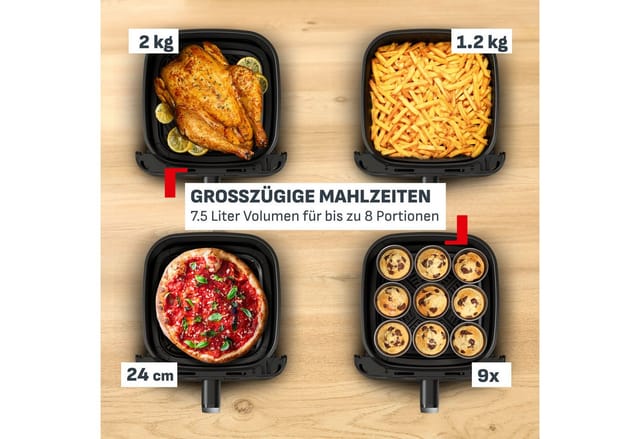 Tefal Heißluftfritteuse Easy Fry Mega Compact, platzsparendes Design, XL-Fassungsvermögen, intuitiver Touchscreen, spülmaschinengeeigneter Korb, EY8618