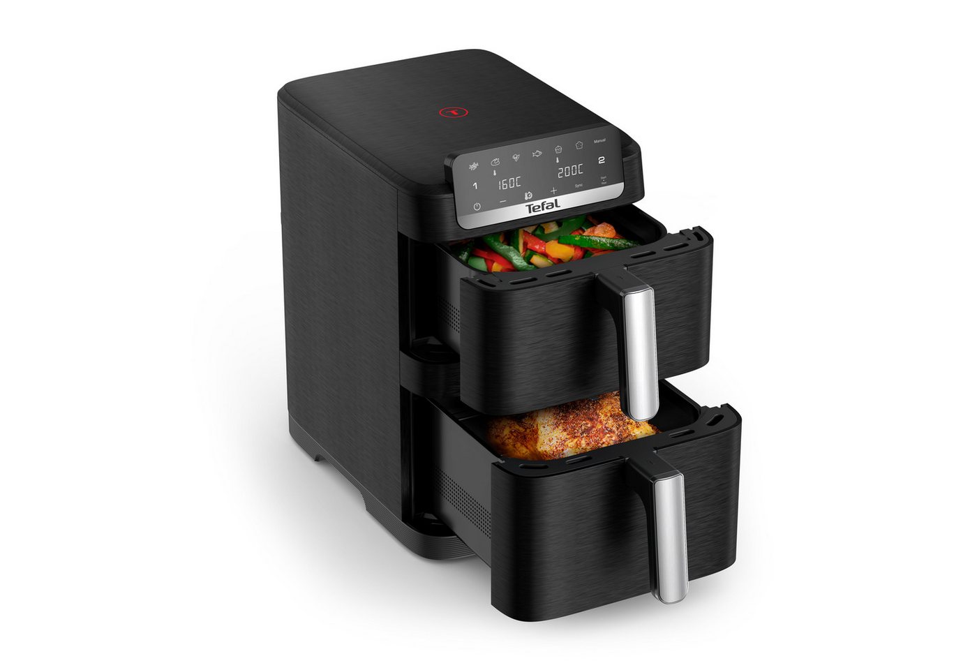 Tefal Heißluftfritteuse Easy Fry Crispy Stack, Doppelkammer, platzsparend und kompakt, gleichmäßiges und knuspriges Heißluftfrittieren, 6 L + 4 L, EY7528 Bild 3