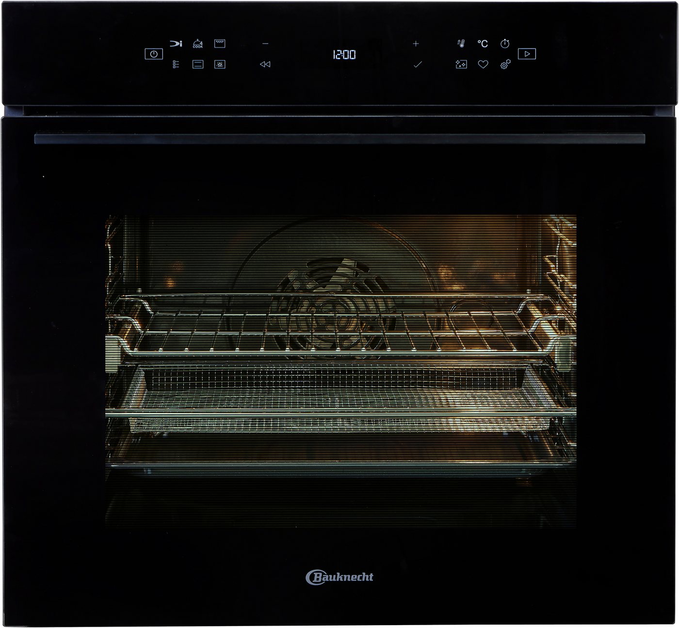 BAUKNECHT Pyrolyse Backofen BBI7 310C PIZZA, mit 1-fach-Teleskopauszug, Pyrolyse-Selbstreinigung, Restaurant-Pizza daheim: 310°C Pizza-Funktion inkl. Pizzastein Bild 2