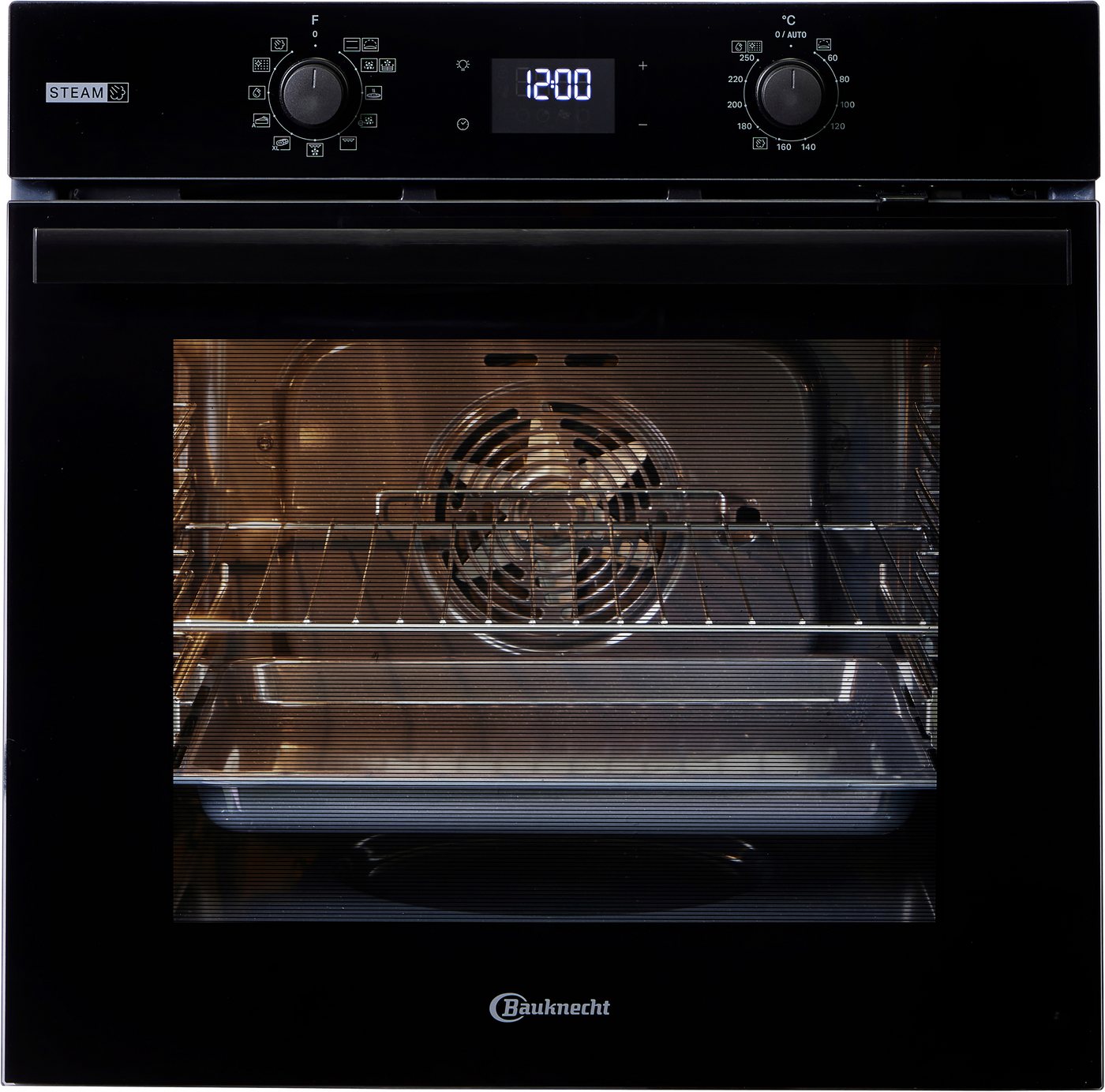 BAUKNECHT Pyrolyse Backofen BBA2S85PU1AK, mit 1-fach-Teleskopauszug, Pyrolyse-Selbstreinigung, AirFry-Funktion – die gesündere Alternative zur Fritteuse