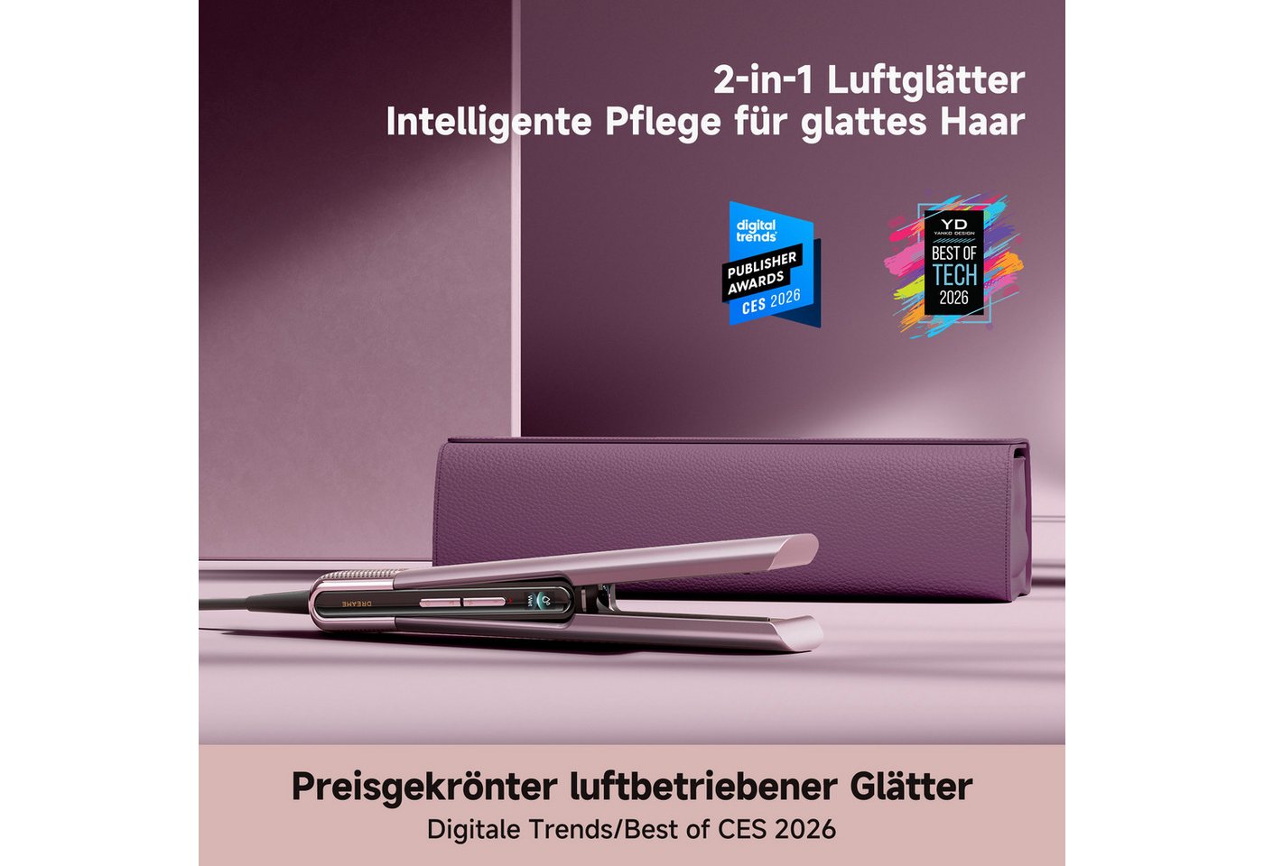 Dreame Glätteisen Aero Straight Pro, Nassfunktion, Hitzeschutz, Ionen Bild 2