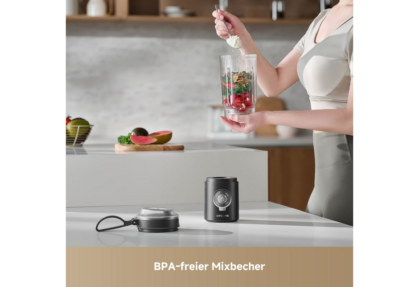 Dreame Akku-Smoothie-Maker PortFresh Portable Blender, 120 W, USB-C, Akku, kompakt, mobil Bild 3