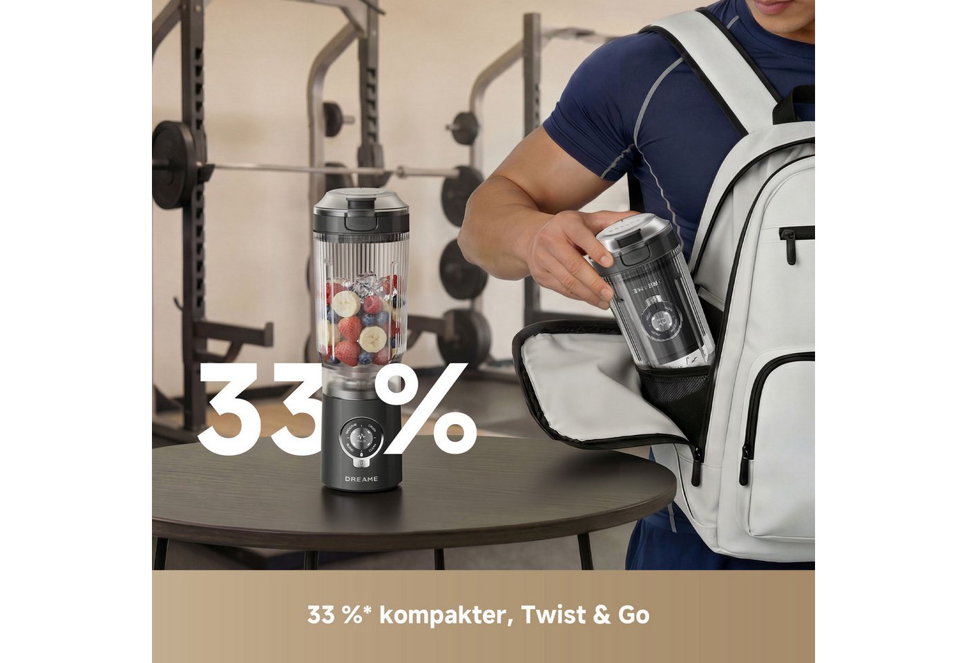 Dreame Akku-Smoothie-Maker PortFresh Portable Blender, 120 W, USB-C, Akku, kompakt, mobil Bild 5