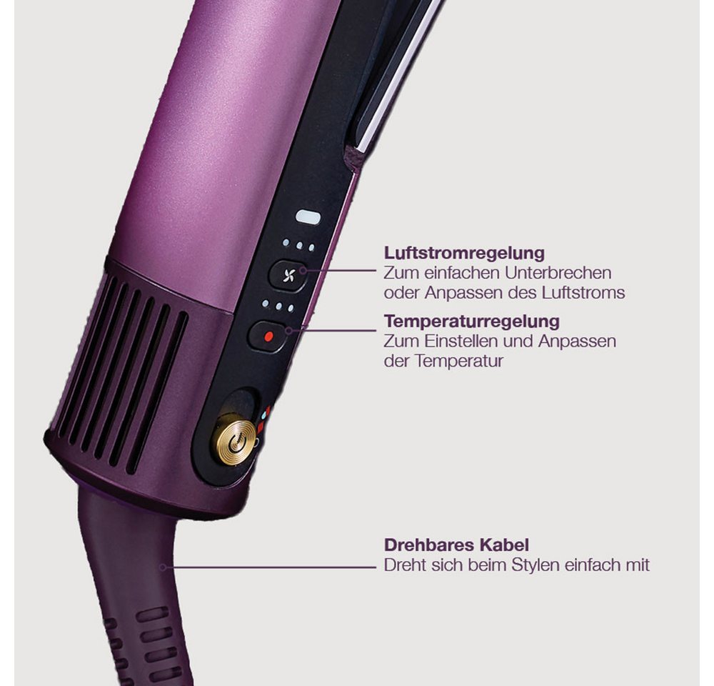 Shark Glätteisen Shark Silki 3-in-1 HT401EUPU Keramikplatten, VIELSEITIGES STYLING: Stretchen, Formen, Locken oder Glätten Bild 3