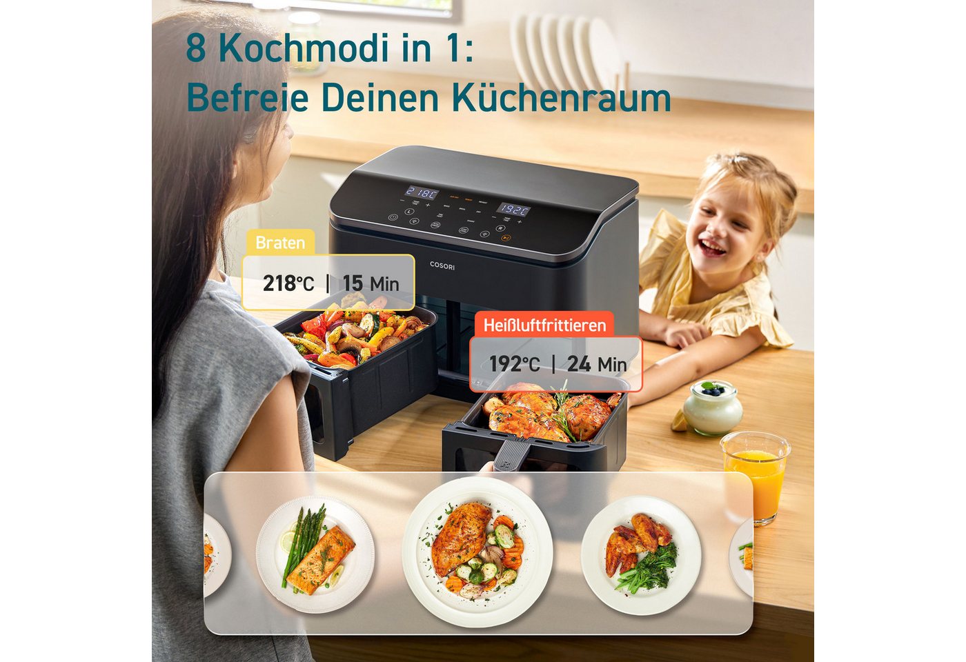 Cosori Heißluftfritteuse CAF-R901-AEUR, 1750 W Bild 2