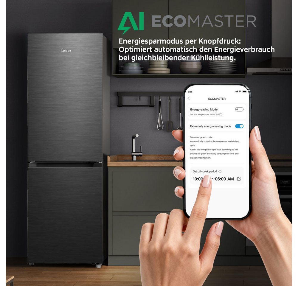 Midea Kühl-/Gefrierkombination ECO MASTER MDRB483EIA45, 185,8 cm hoch, 59,5 cm breit Bild 2