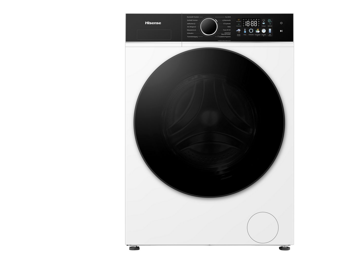 Hisense Waschtrockner 3i Serie WD3I8043BWF2, 8 kg, 5 kg, 1400 U/min, Waschen & Trocknen in 59 min.