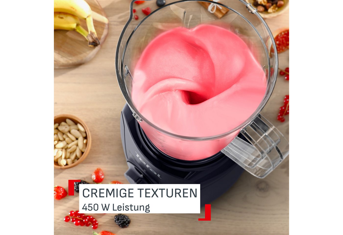 Tefal Standmixer Blendforce Essential, 450 W, 1 L, 2 Geschwindigkeitsstufen, Pulsmodus, inkl. Zerkleinerer