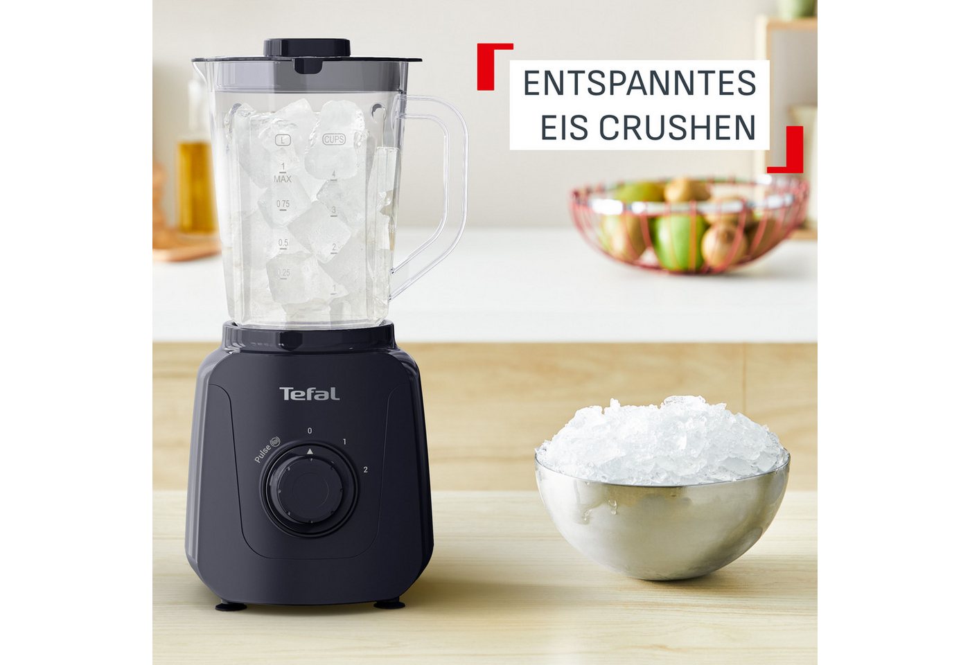 Tefal Standmixer Blendforce Essential, 450 W, 1 L, 2 Geschwindigkeitsstufen, Pulsmodus, inkl. Zerkleinerer Bild 2