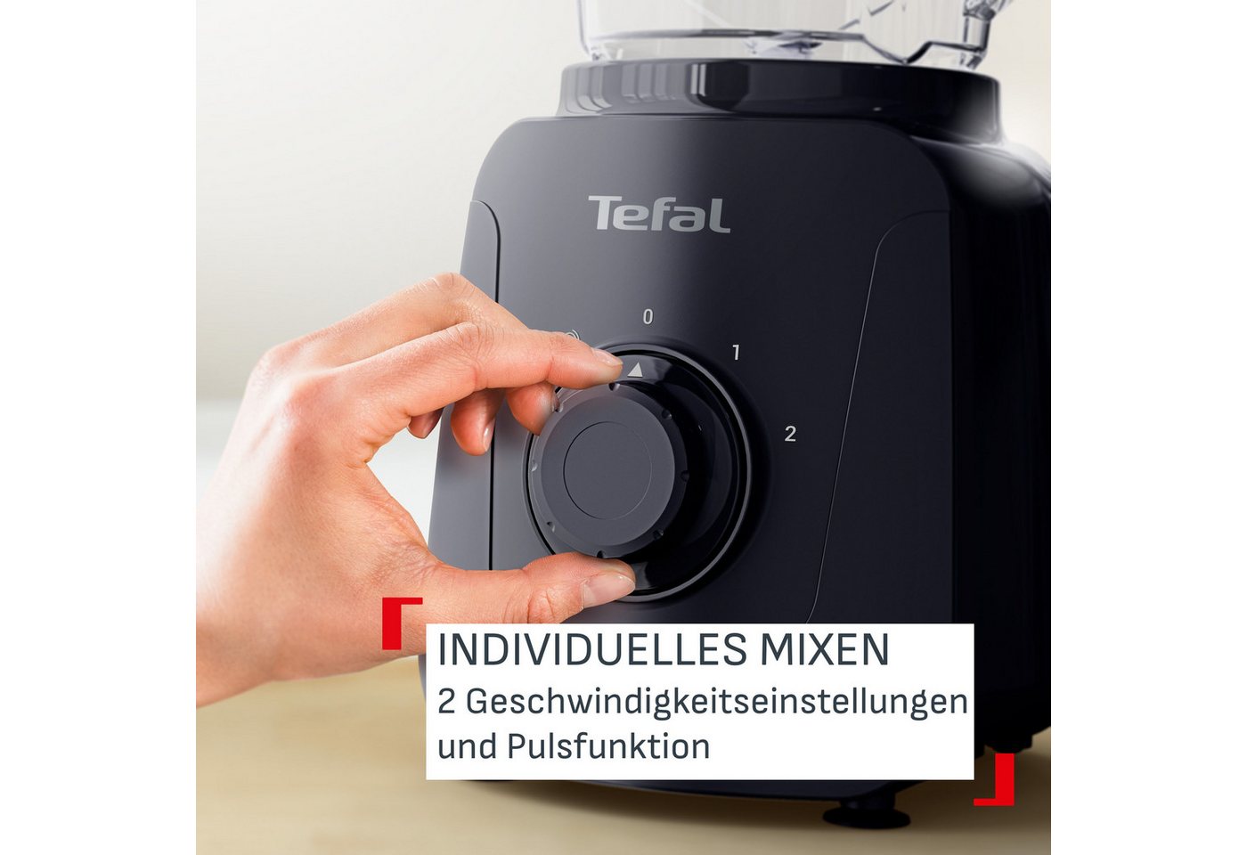 Tefal Standmixer Blendforce Essential, 450 W, 1 L, 2 Geschwindigkeitsstufen, Pulsmodus, inkl. Zerkleinerer Bild 4