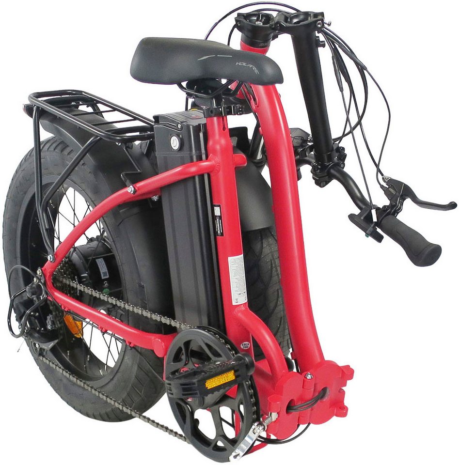 LLobe E-Bike Faltrad Elektro Faltrad 20" Terrain rot, 7 Gang Shimano Tourney Schaltwerk, Kettenschaltung, Heckmotor, 468 Wh Bild 2