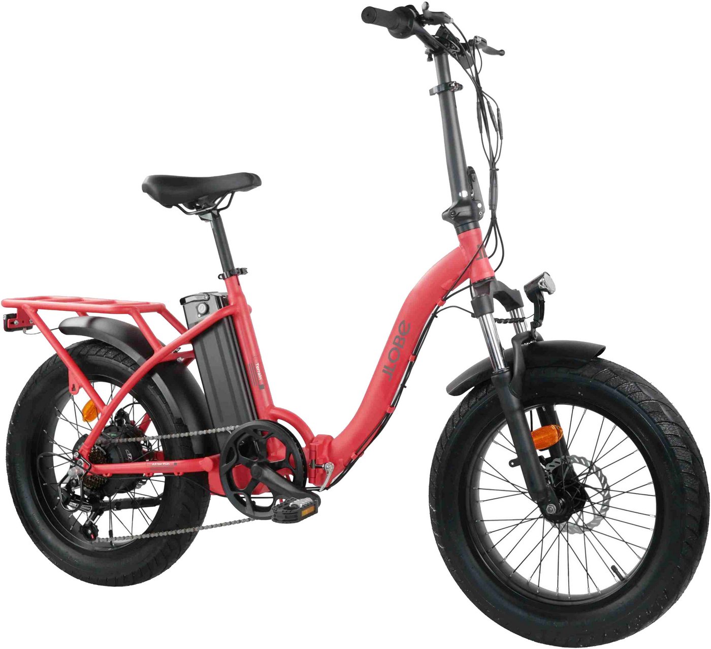 LLobe E-Bike Faltrad Elektro Faltrad 20" Terrain rot, 7 Gang Shimano Tourney Schaltwerk, Kettenschaltung, Heckmotor, 468 Wh Bild 4