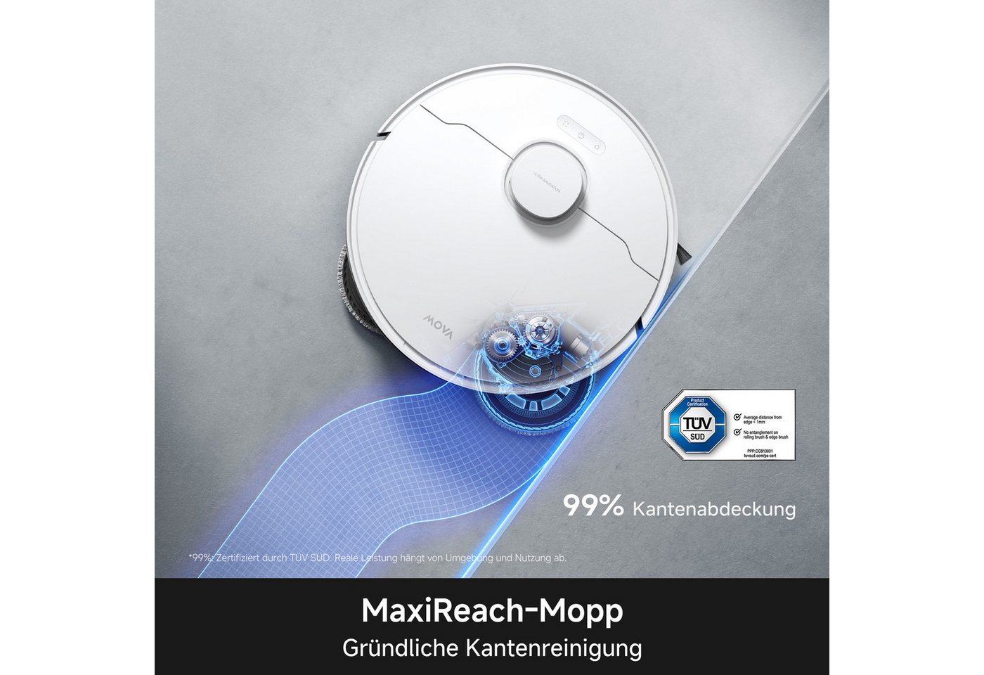 Mova Saugroboter mit Wischfunktion MOVA E50 Ultra, mit Beutel, TurboScrub-Technologie, Auto-Mopptrocknung mit Sprühdüsen Bild 3