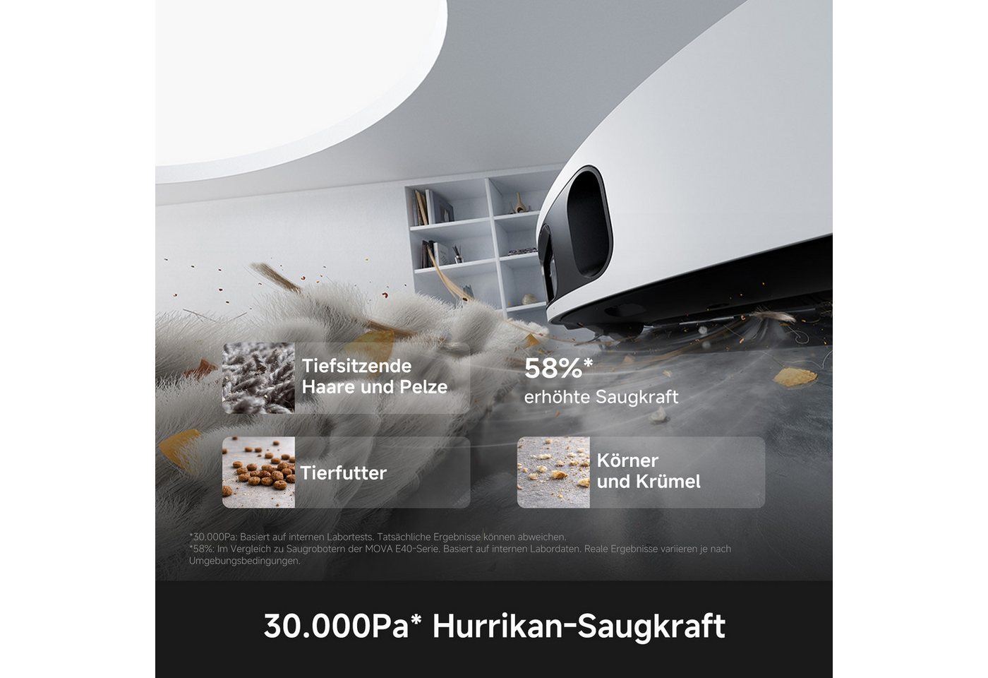 Mova Saugroboter mit Wischfunktion MOVA E50 Ultra, mit Beutel, TurboScrub-Technologie, Auto-Mopptrocknung mit Sprühdüsen Bild 5