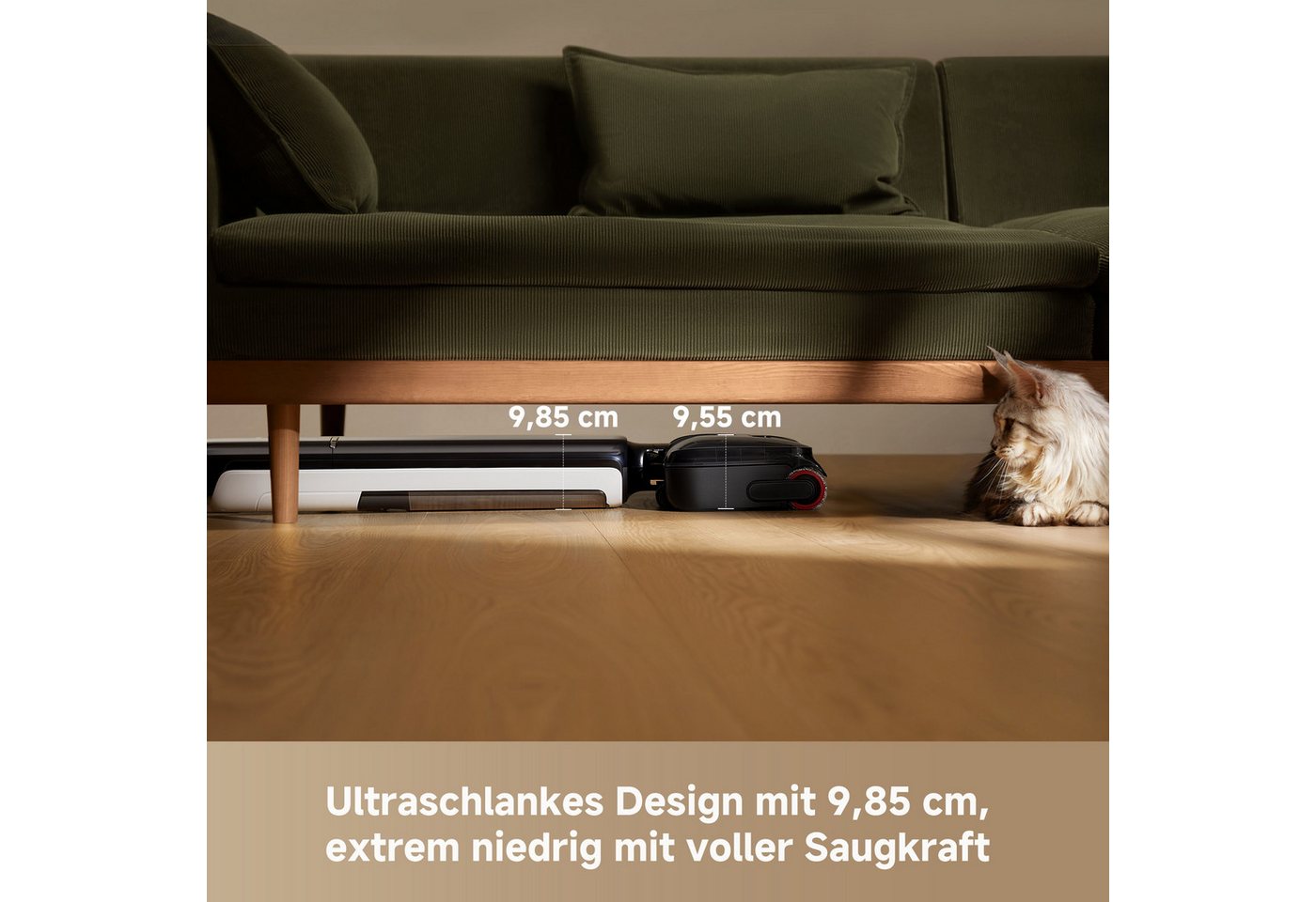 Dreame Nass-Trocken-Akkusauger T12 Pro-R, 315 W, beutellos, 180° flach, 95°C Reinigung, Anti‑Verwicklung Bild 4
